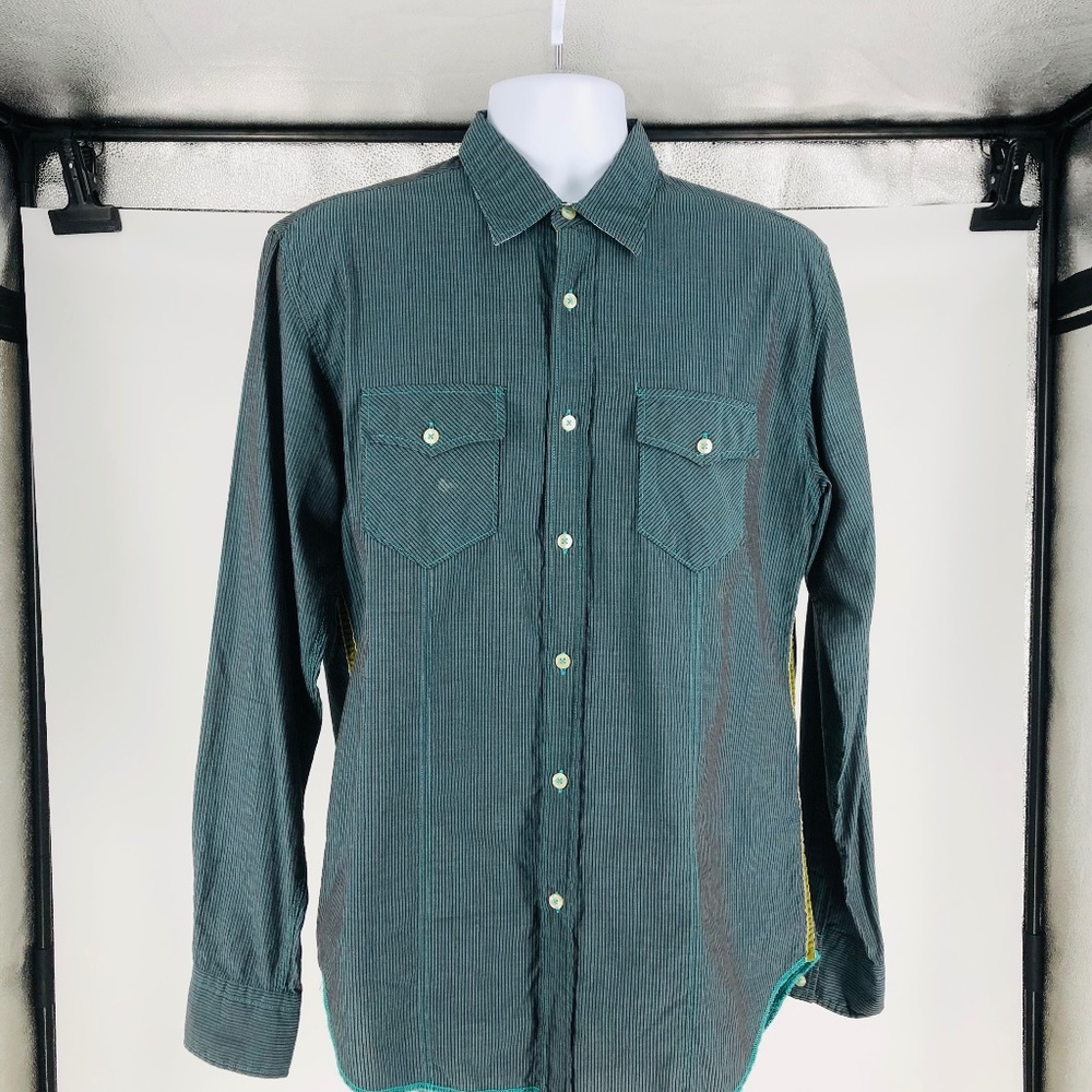 Arnold Zimberg Stripe Button-Up Shirt - Style #111637 - Size M